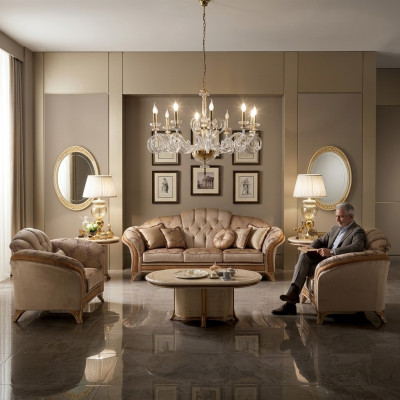 Sofa set Bank Bank 3 + 2 woonkamer Designmeubels Klassiek Barok