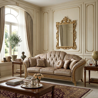 Edle Designer Sofa Bank 2-zits Gestoffeerde Banken Textiel Art Nouveau arredoclassic™
