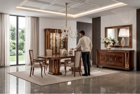 Meubel Tafel Woonkamer Nieuw Hout Eetkamer Barok Rococo Klassiek