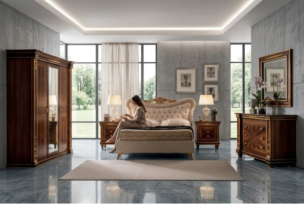 arredoclassic™ Slaapkamer Set Modigliani Barok Rococo Bed Nachtkastje 4-delig.