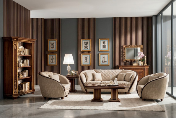 Klassieke bank 1-zits fauteuil tv-jugendstil-barok-rococo bankstel