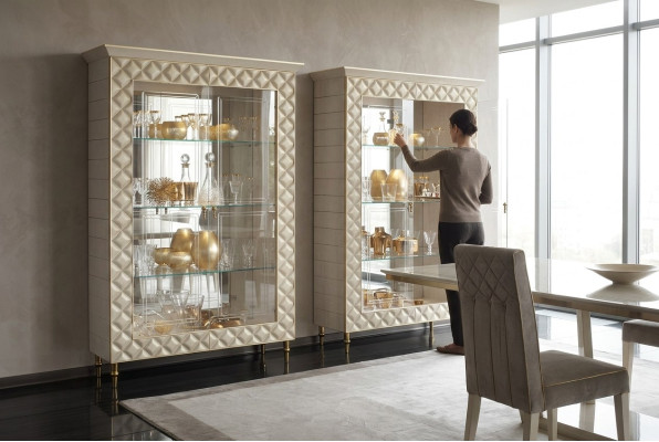 VITRINE Kast Glas Kast Ontwerper Meubels Decoratie Rococo Barok Jugendstil