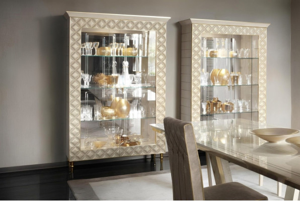 VITRINE Kast Glas Kast Ontwerper Meubels Decoratie Rococo Barok Jugendstil