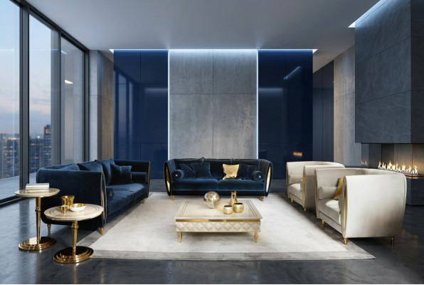 Zitbank Bank Bankstel 3 + 2 + 1 Woonkamer Designer Meubels Klassiek