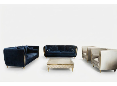 Zitbank Bank Bankstel 3 + 2 + 1 Woonkamer Designer Meubels Klassiek