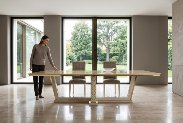 Eettafel + 8 stoelen Eetkamer tafel Rococo Barok Art Nouveau koninklijke luxe