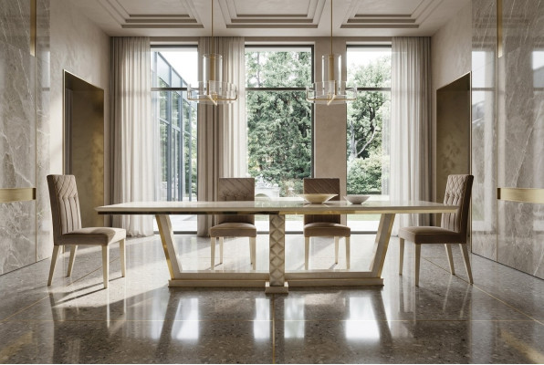 Eetkamer + 6 stoelen + dressoir spiegel 2x vitrine eettafel 11-delige set garnituur