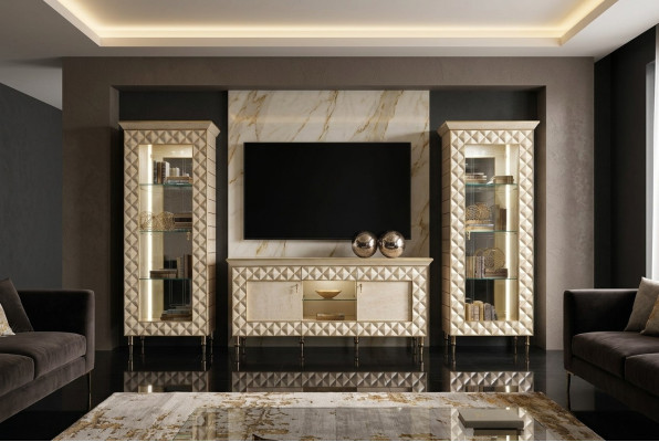 Wandmeubel vitrine tv dressoir kast muur barok rococo ontwerp