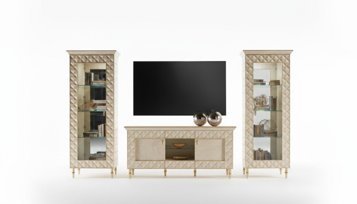 Wandmeubel vitrine tv dressoir kast muur barok rococo ontwerp