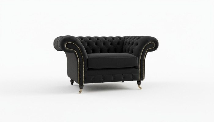 Chesterfield fauteuil televisie bank 1-zits sofa textiel stof banken bekleding #5