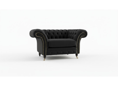 Chesterfield fauteuil televisie bank 1-zits sofa textiel stof banken bekleding #5