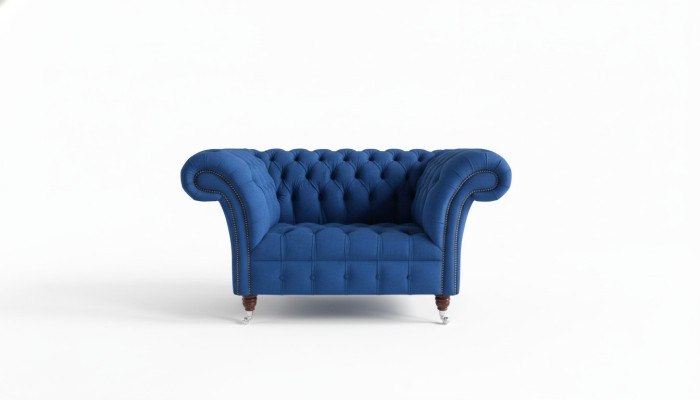 Chesterfield Fauteuil Televisie Bank 1-Zits Sofa Textiel Stof Banken Kussen #4
