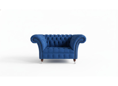 Chesterfield Fauteuil Televisie Bank 1-Zits Sofa Textiel Stof Banken Kussen #4
