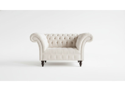 Chesterfield fauteuil televisie bank 1-zits sofa textiele stof banken bekleding #4