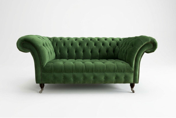 Chesterfield Bank 2-zits gestoffeerde zitting textiel stof lederen banken sofa's sofa