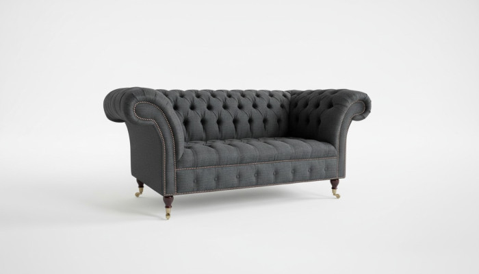 Chesterfield stoffen bank 2-zits luxe bank gestoffeerde banken design stoffen banken
