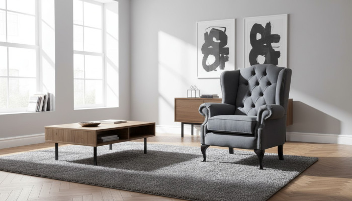 Chesterfield Design Luxe Stoffen Banken Textiel Oorfauteuil 1-zits Bank Bekleding