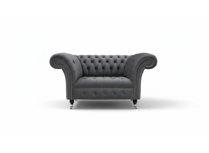 Chesterfield Design Sofa 1-zits Bank Bekleding Luxe Klassieke Textiele Banken
