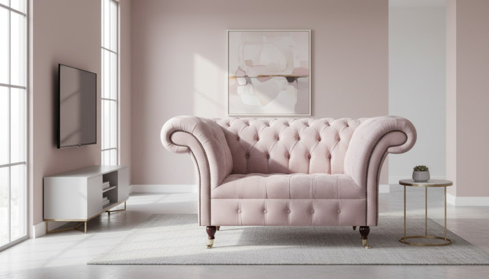 Chesterfield Design Sofa Fauteuil Bankstel Bekleding Luxe Textiel Banken 1-Zits #133