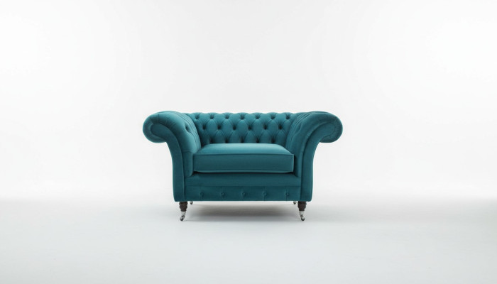 Chesterfield fauteuil televisiebank 1-zits stoffen sofa bankstel bekleding 136