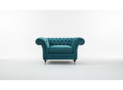 Chesterfield fauteuil televisiebank 1-zits stoffen sofa bankstel bekleding 136
