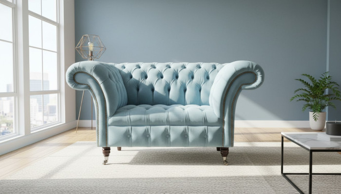 Chesterfield Design Bankstel Fauteuil Sofa Bekleding Luxe Textiel Banken 1-Zits #145