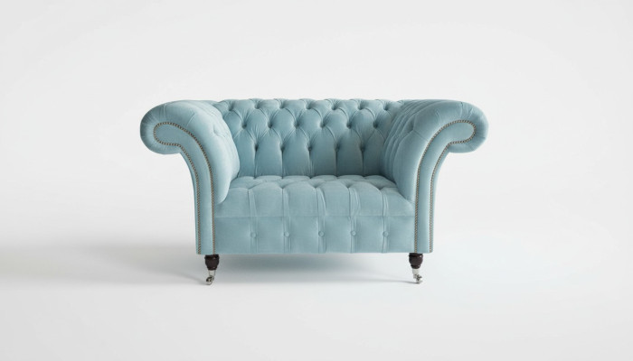 Chesterfield Design Bankstel Fauteuil Sofa Bekleding Luxe Textiel Banken 1-Zits #145