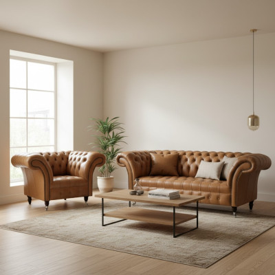 2+1 Bankstel Chesterfield Textiel Stof Sofa Banken Bekleding Set Garnituren