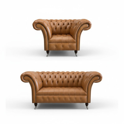 2+1 Bankstel Chesterfield Textiel Stof Sofa Banken Bekleding Set Garnituren