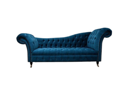Chaiselongue Bank Zit Lig Lounge Barok Rococo Jugendstil Klassiek Blauw Nieuw