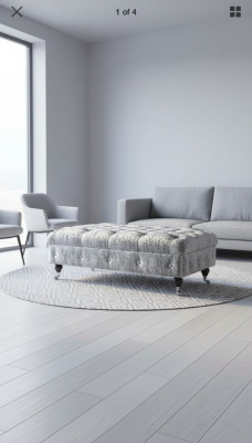 Chesterfield Textiel Hocker XXL Grote Voetenbank Bekleding Sofa Bank Luxe Stof