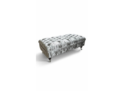 Chesterfield Textiel Hocker XXL Grote Voetenbank Bekleding Sofa Bank Luxe Stof