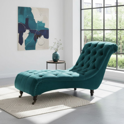 Chesterfield fluwelen Chaise Lounge designbank Club ligstoel textiel stof bekleding