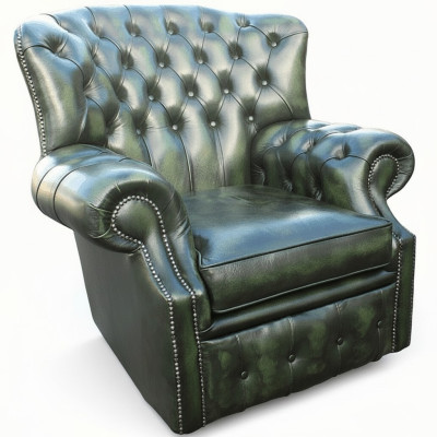 Chesterfield fluwelen oorfauteuil 1-zits designerleren tv-stofbekleding nieuw