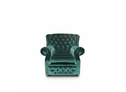 Chesterfield fluwelen groene oorfauteuil 1-zits fauteuil sofa bank televisiestoel nieuw