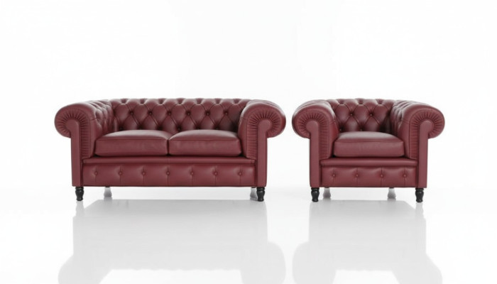 Chesterfield Bankstel Bekleding 2+1 Zitplaatsen Bekledingsmeubel Bankstel Banken Sofas
