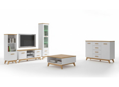 Woonkamer meubel set vitrine tv meubel wandplank tv tafel 5-delig
