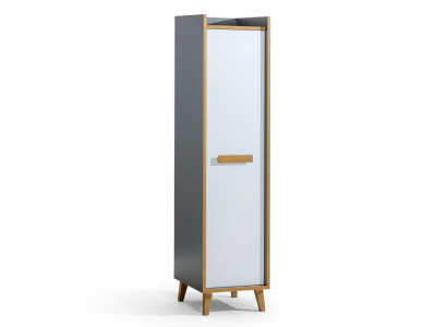 Hoge kast met 1 deur, multifunctionele kast met laden, woonkamerrek.
