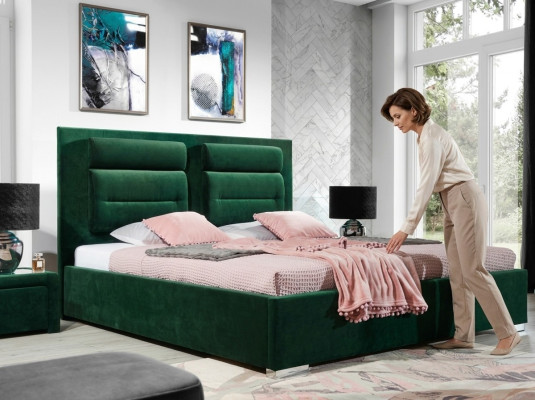 Ontwerper Bed Slaapkamer Bedden Stof Leer Hotel Luxe Bekleding Fluweel