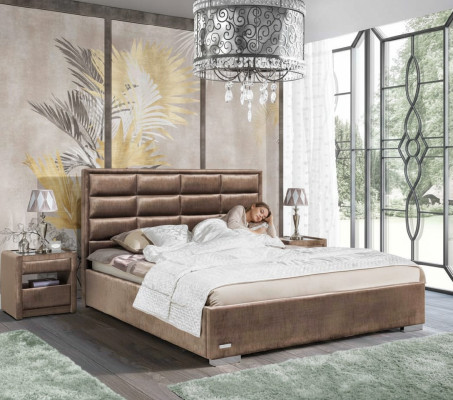 Ontwerper bed slaapkamer bedden textiel leer hotel luxe fluweel bekleding