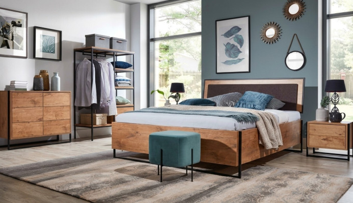 Houten designerbed slaapkamerbedden textiel lederen hotel luxe gestoffeerd