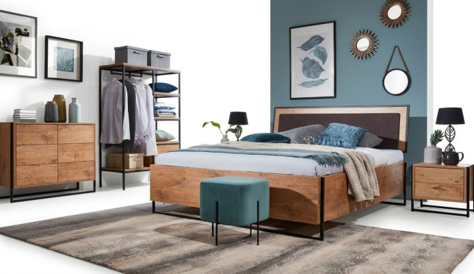 Houten designerbed slaapkamerbedden textiel lederen hotel luxe gestoffeerd