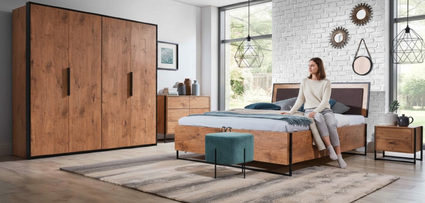 Hoogslaper Bed Hout Ontwerper Bedden Gestoffeerd Leer Textiel Stof Hotel 140 160 180