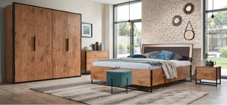 Hoogslaper Bed Hout Ontwerper Bedden Gestoffeerd Leer Textiel Stof Hotel 140 160 180