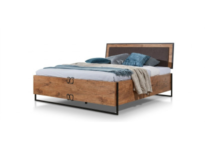 Hoogslaper Bed Hout Ontwerper Bedden Gestoffeerd Leer Textiel Stof Hotel 140 160 180