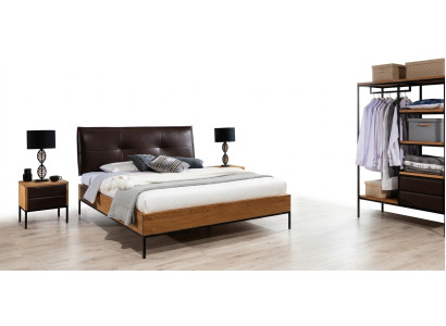 Bed hout Loft designer bedden gestoffeerd leer textiel stof Hotel 140 160 180 x 200