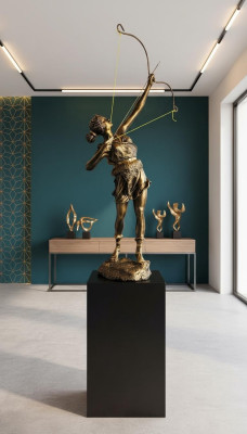Diana God Boog Pijl XXL Designer Standbeeld Sculptuur Figuur Standbeelden Decoratie