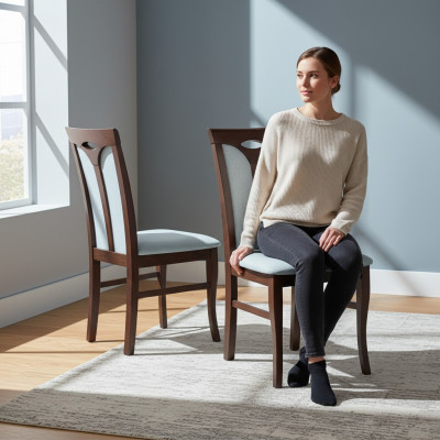 MASSIEFHOUTEN STOEL MODERNE DECORATIEVE HOUTEN EETKAMERSTOEL ONTWERPERSTOEL STOELEN