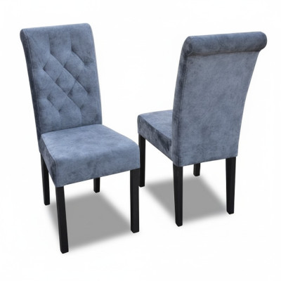 4x Chesterfield Stoel Set Zitkussen Garnituur Eetkamerstoelen met leuning van leer