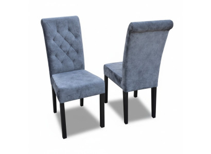 6x Chesterfield Stoel Set Zitkussen Garnituur Eetkamer Stoelen Leunleer K11